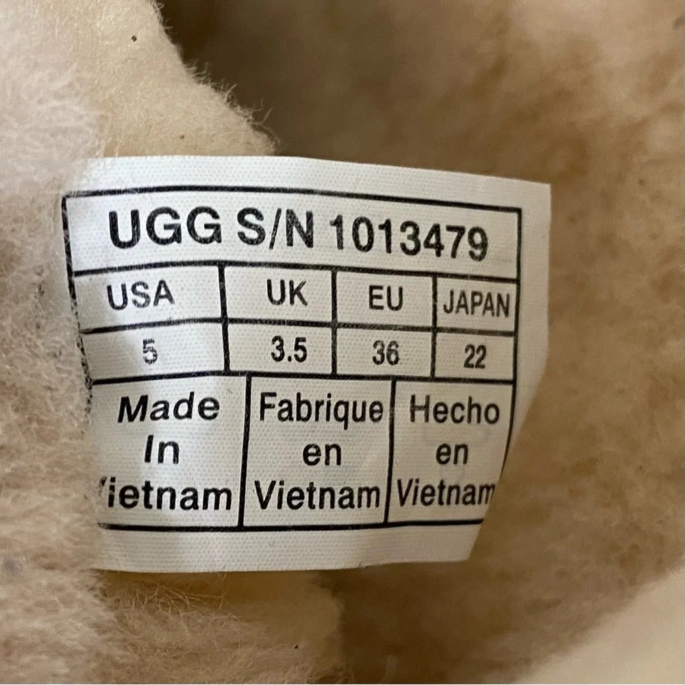 UGG Miko Tall Boots Womens Size 5 Brown Shearling Lined Leather Zip Vibram‎